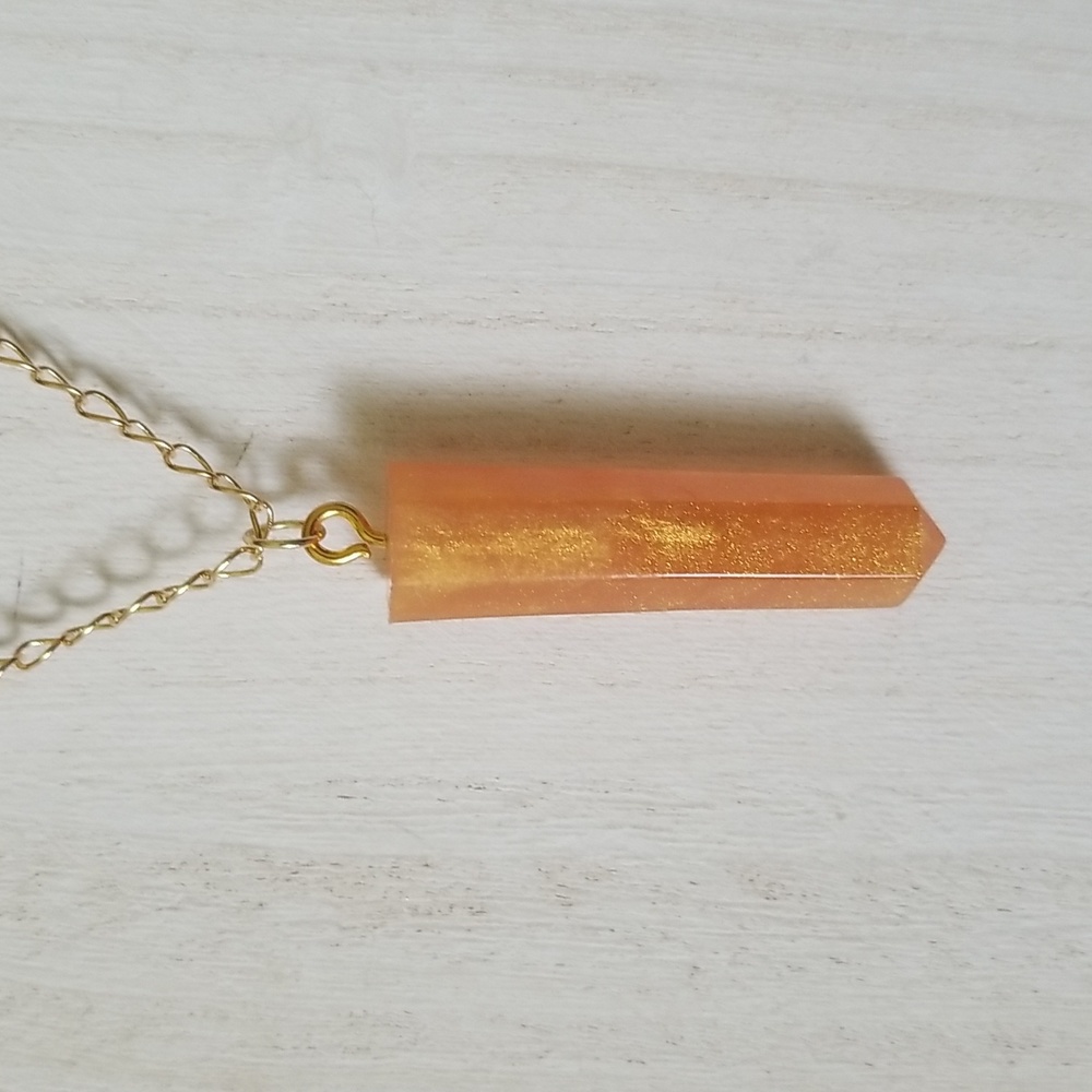 Orange Gold Faux Crystal Necklace